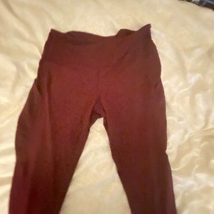 velvety soft Maroon leggings WITH POCKETS-LARGE